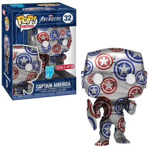 Funko POP! Artist Series: Marvel Avengers - Captain America (with Plastic Case) (Special Edition) #32 Bobble-Head