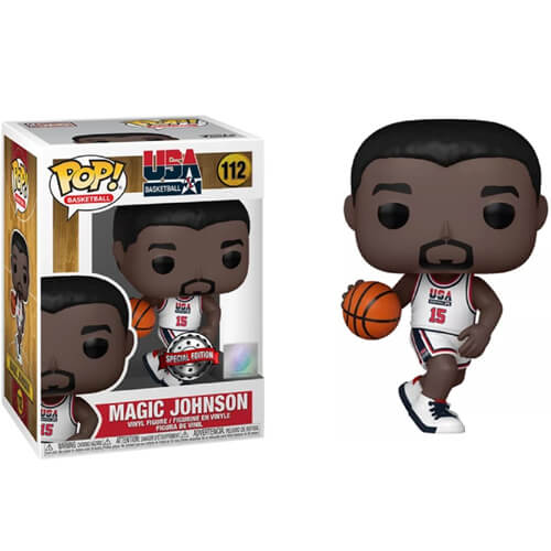 Funko POP! USA Basketball: Legends - Magic Johnson (92 Team USA White Uniform) (Special Edition) #112
