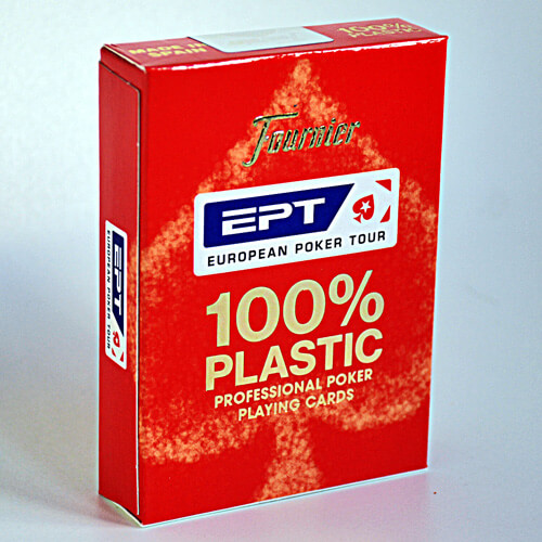 Fournier - Poker Playing Cards 100% Plastic (European Poker Tour Official) - Red