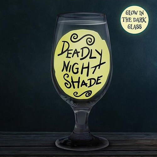 Paladone The Nightmare Before Christmas: Deadly Night Shade - Glow in the Dark Glass