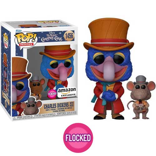 Funko Pop! & Buddy The Muppets: The Muppet Christmas Carol - Charles Dickens with Rizzo (Flocked) (Amazon Exclusive) #1456
