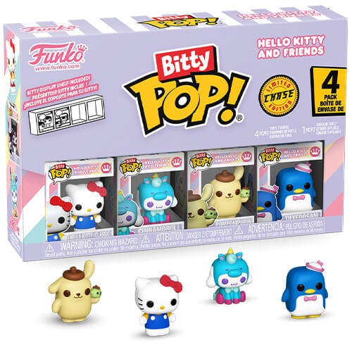 Funko Bitty Pop! 4-Pack Hello Kitty and Friends Hello Kitty Classic Cinnamoroll Pompompurin Chase