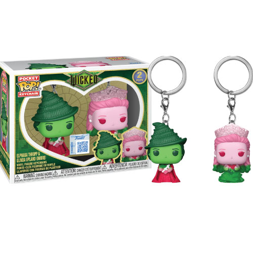 Funko Pocket Pop! 2-Pack: Wicked - Glinda & Elphaba (Ombre) Keychains