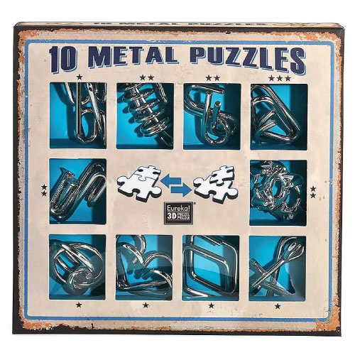 10 Metal Puzzle Set - Blue