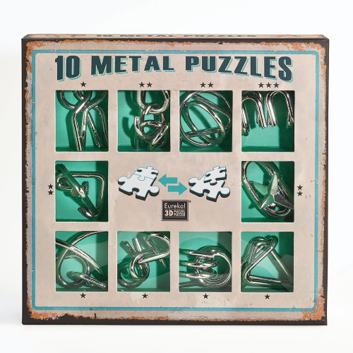 10 Metal Puzzle Set - Green