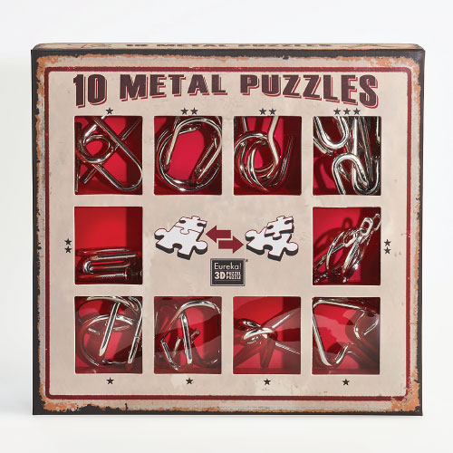 10 Metal Puzzle Set - Red