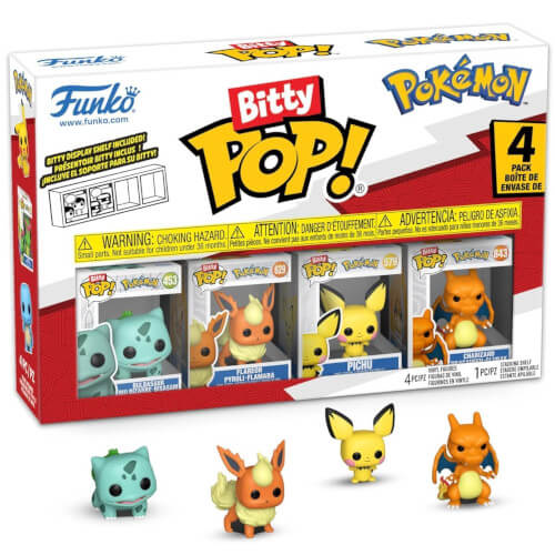 Funko Bitty Pop! 4-Pack Pokemon - Bulbasaur, Flareon, Pichu, Charizard