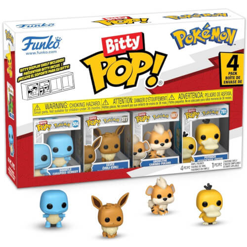 Funko Bitty Pop! 4-Pack Pokemon - Squirtle, Eevee, Growlith, Psyduck