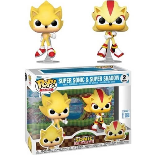Funko Pop! 2-Pack: Sonic The Hedgehog - Super Sonic & Shadow (Flocked) (Special Edition)